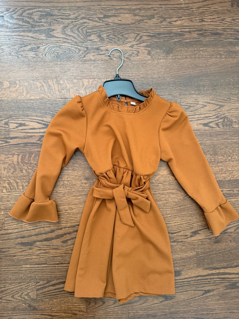Kids Tie-Waist Jumpsuit โ Rust